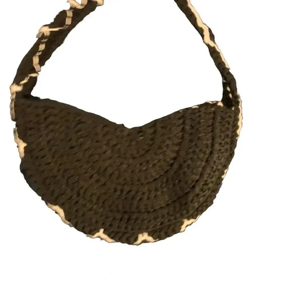 Crochet Spiderweb Halloween Handbag Purse Black White Shoulder Strap Spooky Goth - Picture 2 of 6